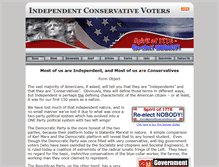 Tablet Screenshot of independentconservativevoters.com
